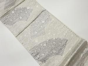 リサイクル　地紙に色紙散らし模様織出し袋帯